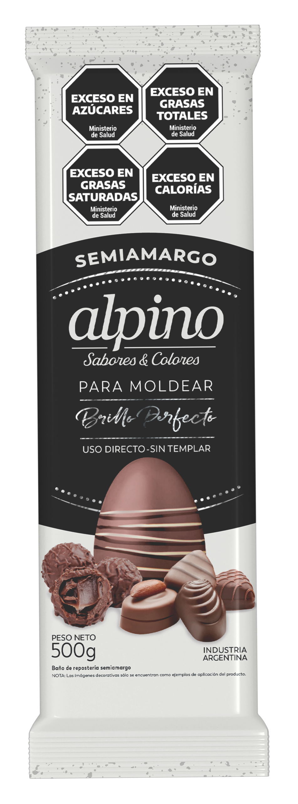 Chocolate Alpino tableta chocolate Semi-Amargo 500gr