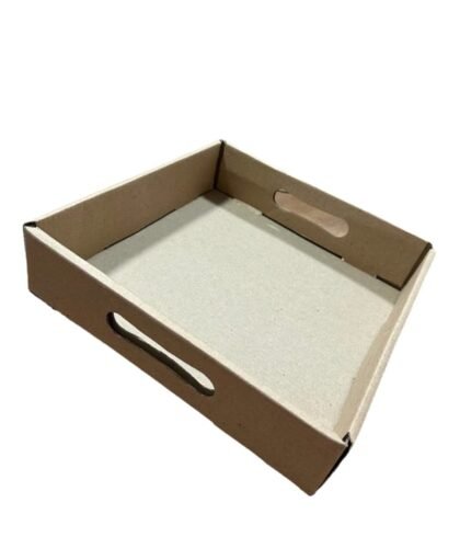 Bandeja microcorrugado kraft (25x25x6cm) x1