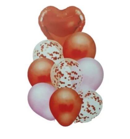 Bouquet de globos corazon x9