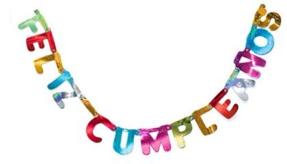 Banderin Feliz cumple holografico