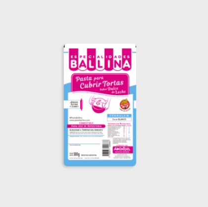 Pasta ballina para cubrir formula H Blanca x500gr