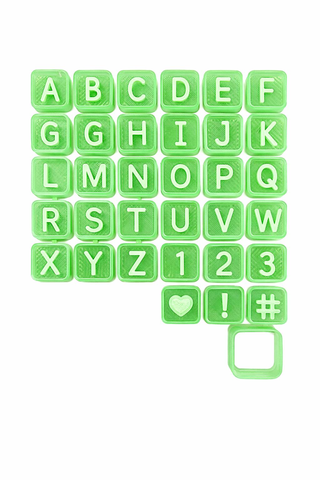 Cortante marcador plastico 3d set abecedario x1