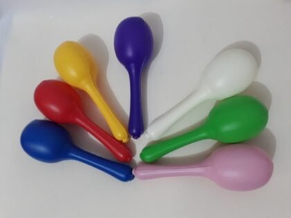 Maraca plastica colorida fluo x1