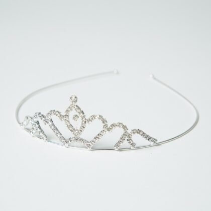 Tiara Corona de princesa plateada con strass