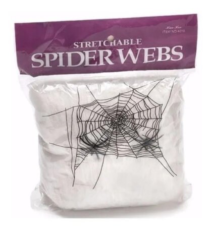 Tela de araña blanca con arañitas x1