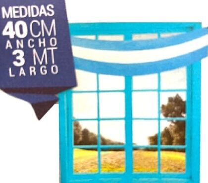 Bandera argentina 40cmx3mt
