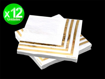 Servilleta borde dorado x12