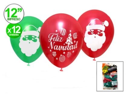 Globo navidad perlado x12