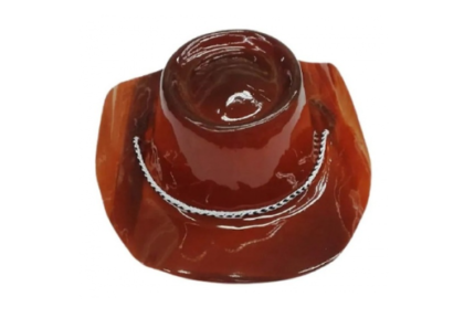 Gorro cowboy/vaquero plastico marron x1