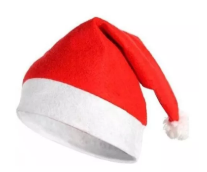Gorro papa noel paño navideño x1