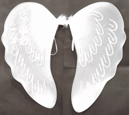 Alas de Angel Blanco de tul con brillo x1