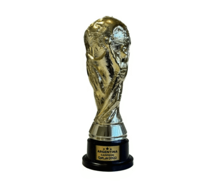 Adorno copa del mundo metalizada 22cm