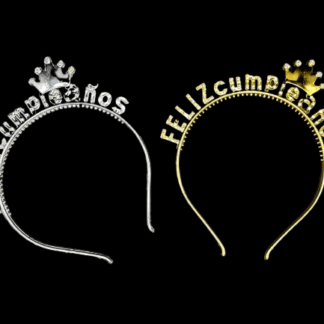 Vincha Feliz cumpleaños Corona con strass