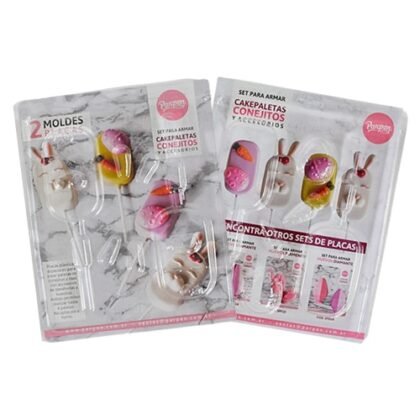 Molde parpen Set CakePaletas Conejitos pascuas