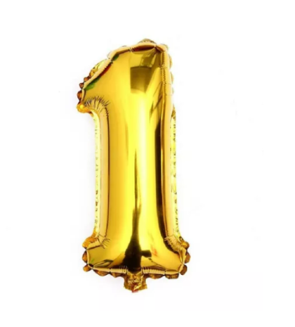 Globo de numero 16" (35cm) Dorado
