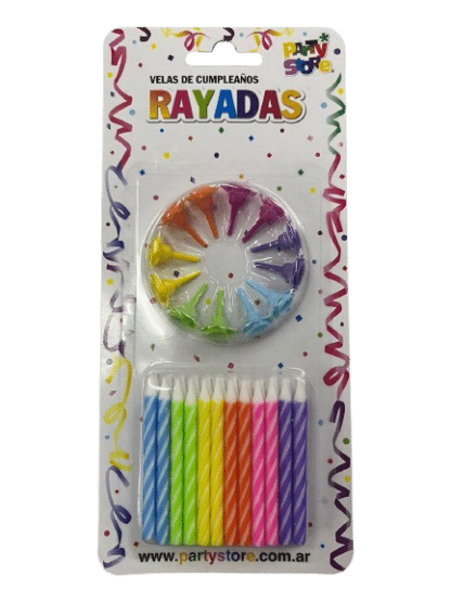 Velas finitas 6cm combinadas x24