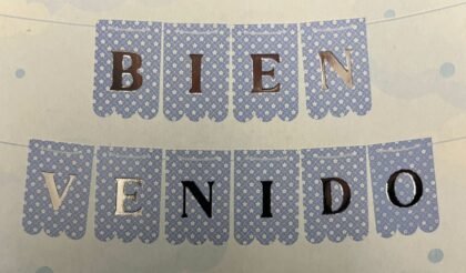 Banderin Bienvenido Celeste