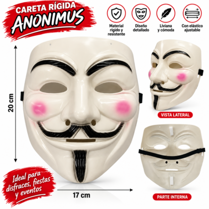 Careta rigida Anonimus blanca x1