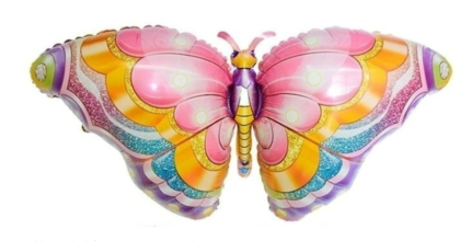 Globo Mariposa brillo Multicolor x1