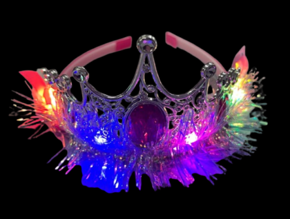 Tiara princesa flecos con luz Led x1
