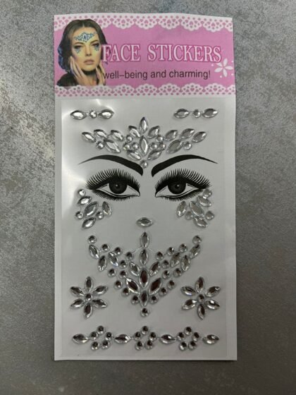 Strass auto adhesivo p/cara chico plateado