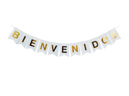 Banderin Bienvenidos Blanco
