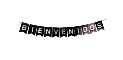 Banderin Bienvenidos negro