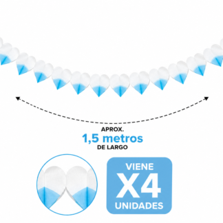Guirnalda tira argentina corazon x4