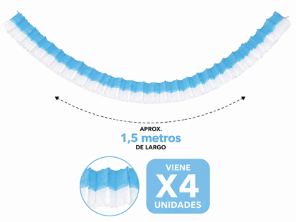 Guirnalda de papel cuadrada patria x4