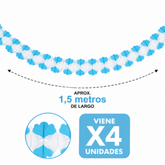 Guirnalda tira argentina redonda x4