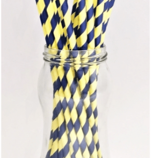 Sorbete de polipapel azul rayas amarillas x25