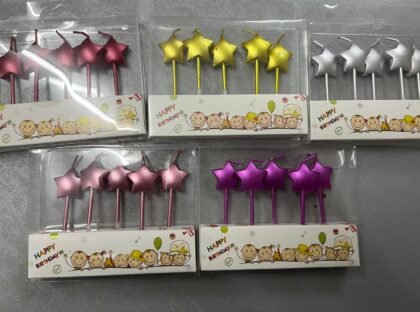 Velas Estrella metalizado chicos x5