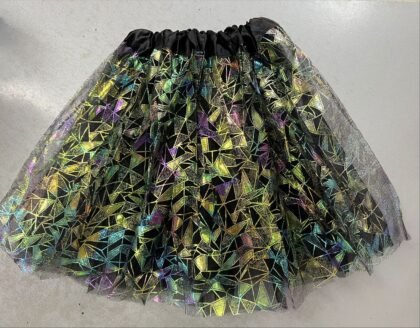 Tutu elastizado estampado rombos negro x1