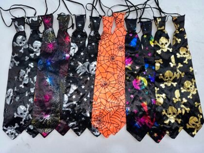 Corbata estampada Halloween con luz led x1