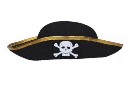 Gorro pirata borde dorado x1