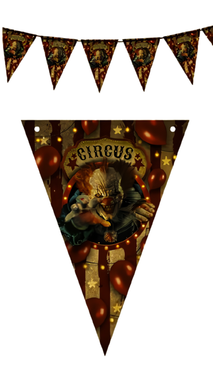 Banderin Triangular Payaso Circus