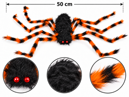 Araña peluche a rayas Naranja 50cm x1