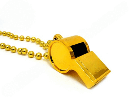 Silbato collar metalizado x1