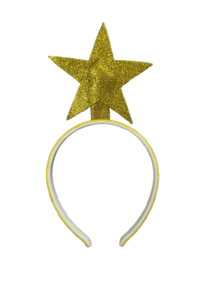 Vincha Estrella dorada goma eva x1