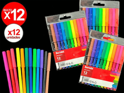 Marcadores de colores benabi x12