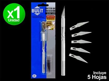 Cutter bisturi de alta precision multiuso bulit x1 (5 hojas de repuesto)