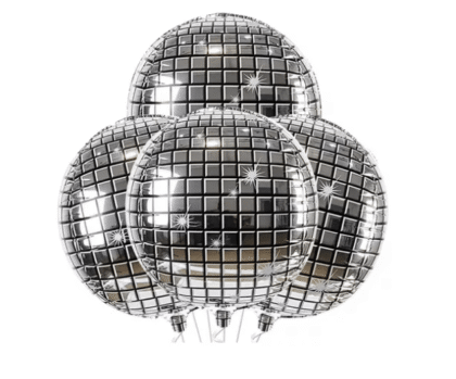 Globo bola de discoteca plateado 32" x1