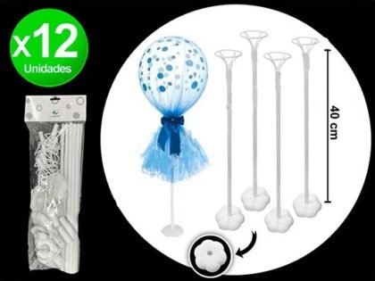 Palito porta globo con base flor 40cm x1