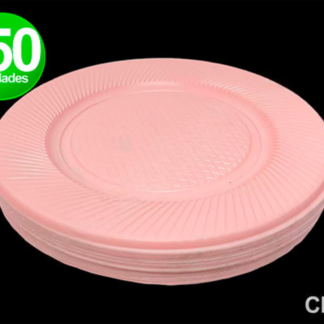 Plato descartable chico 17cm Rosa pastel x50
