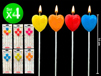 Vela pinche corazon x4