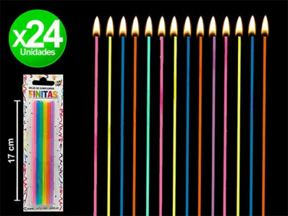 Velas finitas Multicolor pastel x24