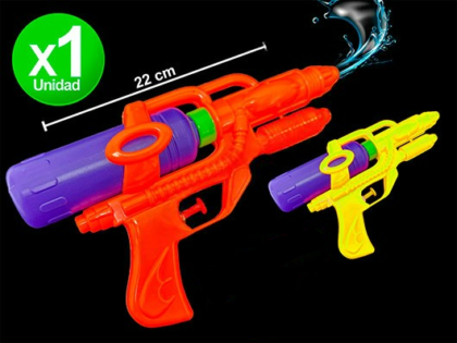 Pistola de agua 22cm con tanque x1