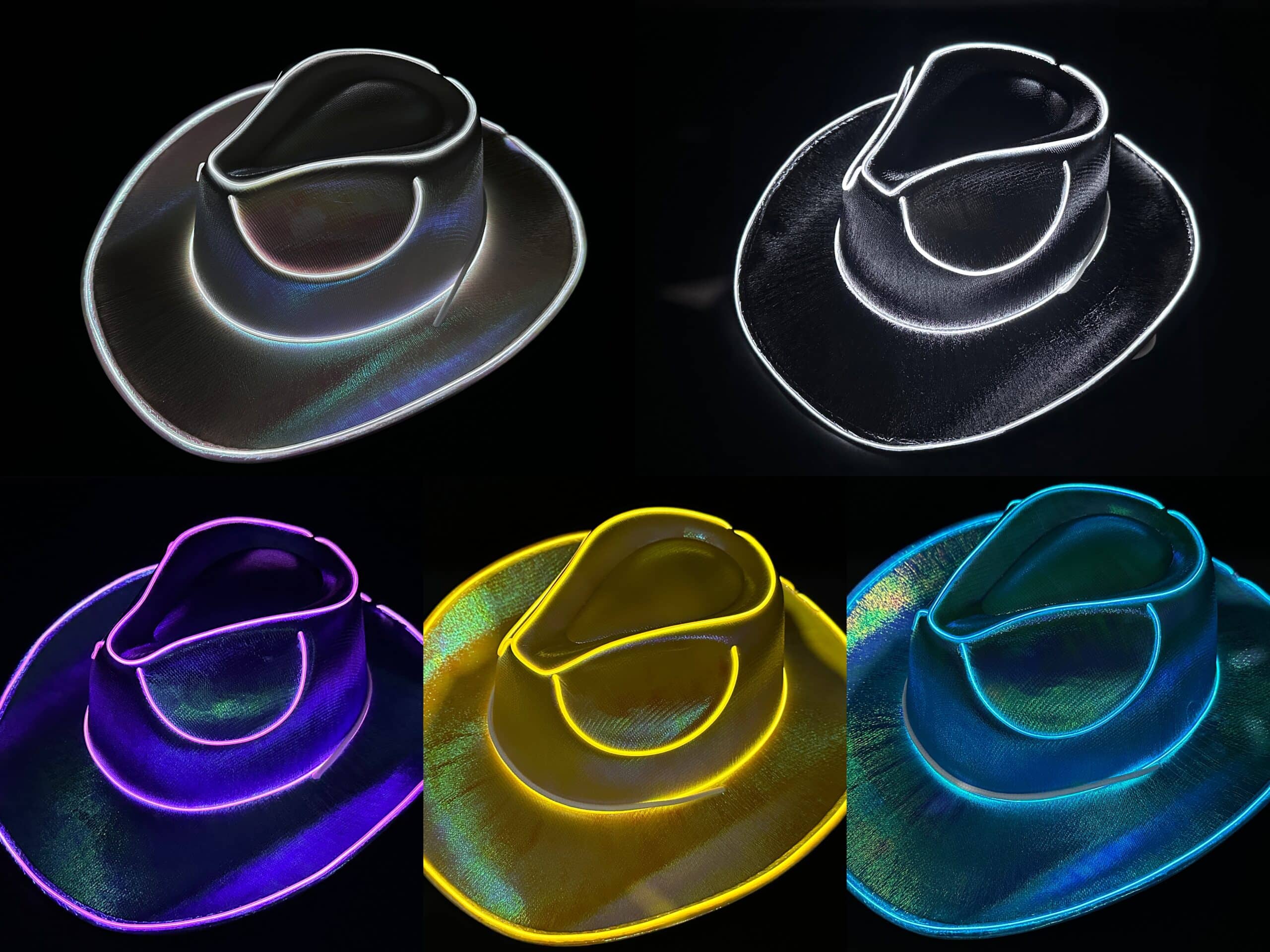 Gorro Cowboy / Vaquero fieltro tornasol hilo led x1