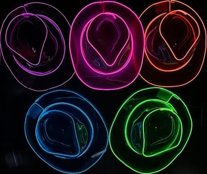 Gorro Cowboy / Vaquero Plastico hilo led x1