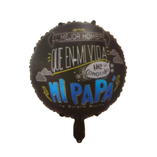 Globo Feliz dia del padre negro 40cm x1